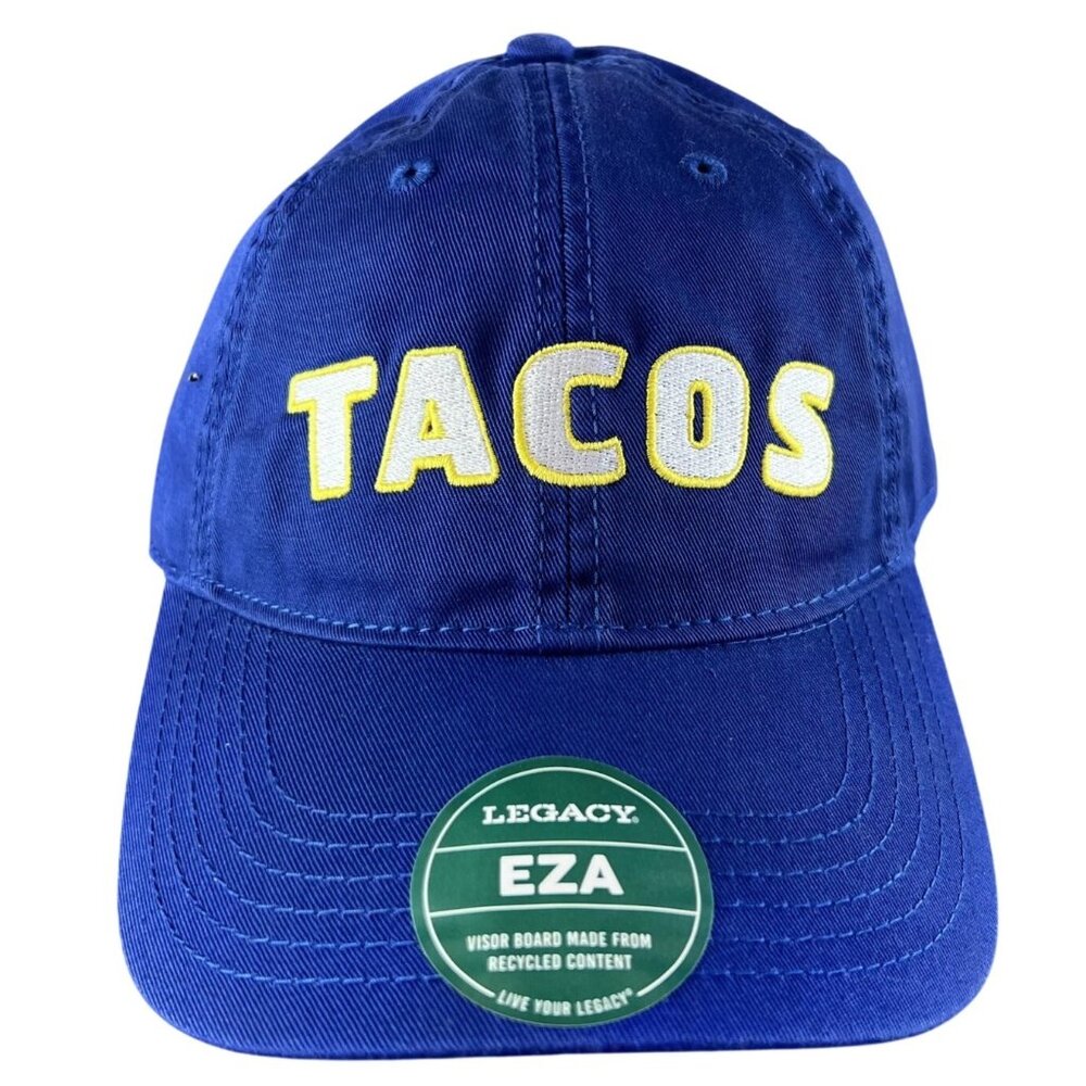 Tacodeli Tacos Legacy Baseball Hat Cap Strap Back Blue Embroidered Mens